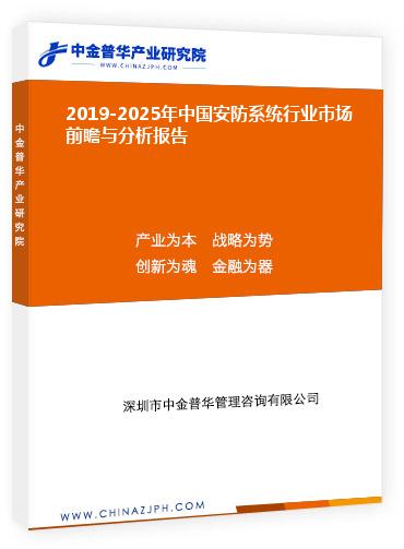 2019-2025年中国安防系统行业市场前瞻与分析报告